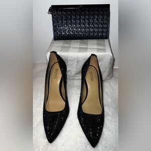 Michael Kors Black Sequin Pointed Toe Pumps